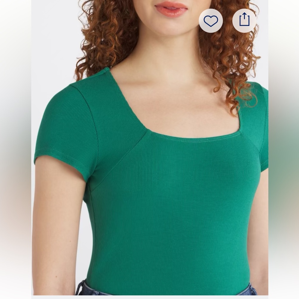 Kaileigh Green Ribbed Bodysuit